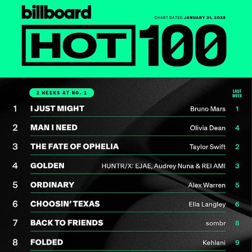Billboard Hot 100 Singles Chart 31 January (2026)
