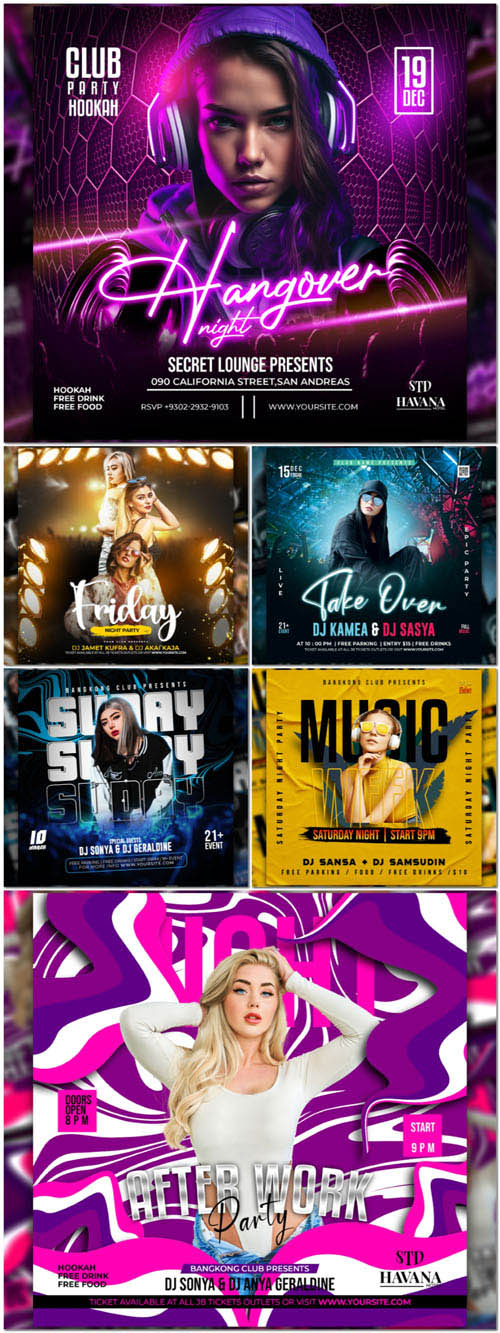 Flyer social media post, psd banner set vol 116