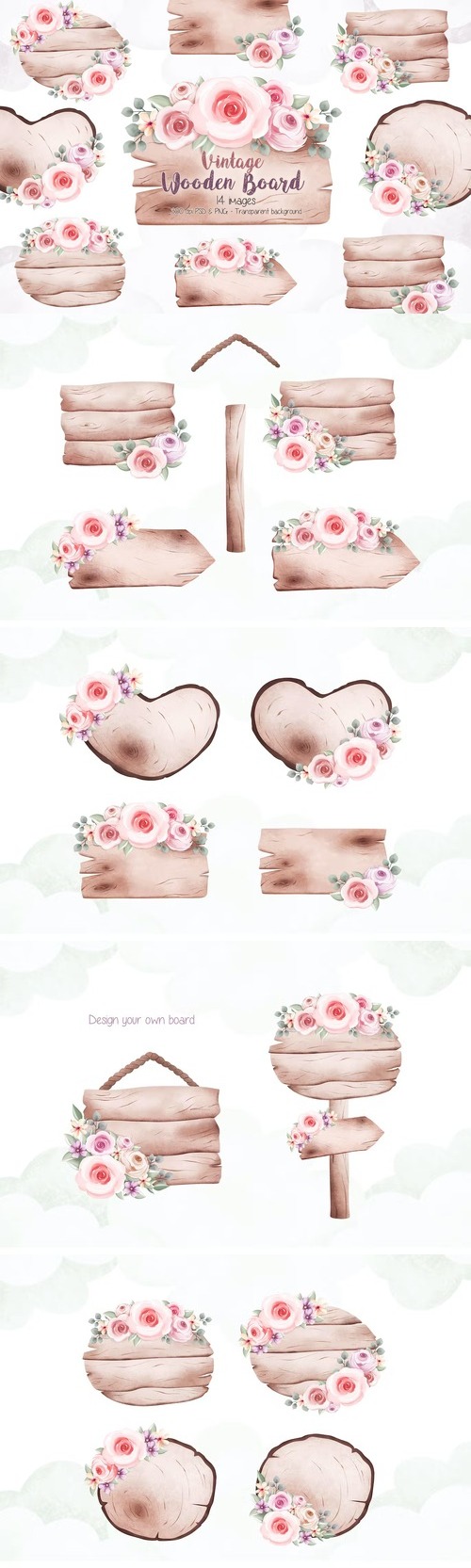 Vintage Wooden Board Clipart