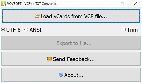 VovSoft VCF to TXT Converter 3.2 Multilingual VovSoft VCF to TXT Converter 3.2 Multilingual