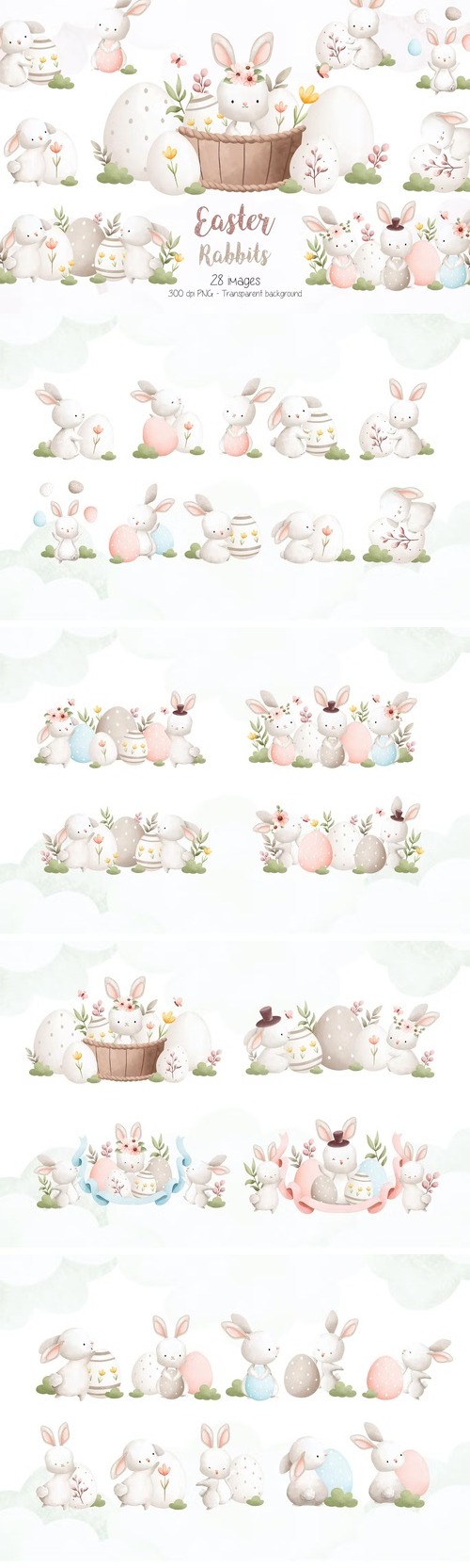 Easter Rabbits Clipart
