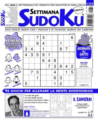 Settimana Sudoku N.1070 - 13 Febbraio 2026