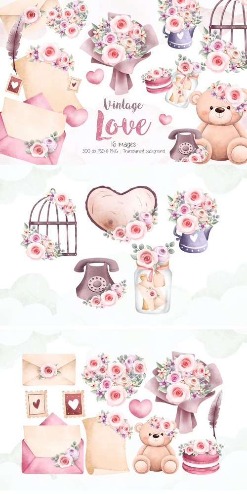 Vintage Love Clipart