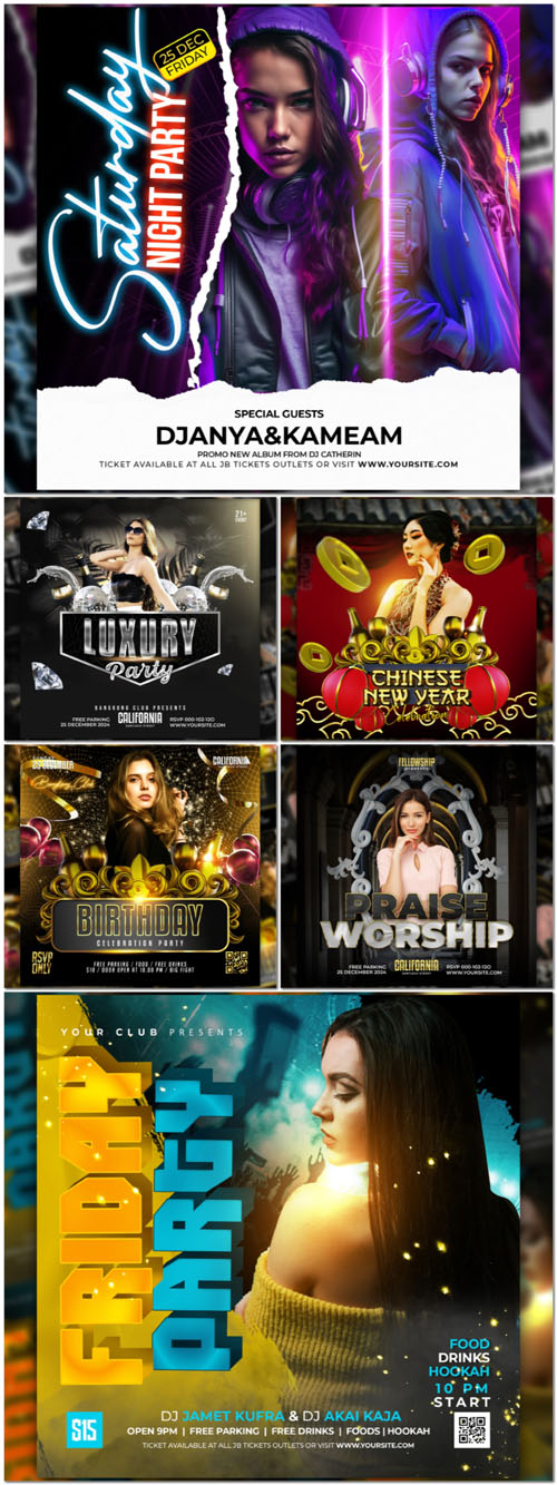 Flyer social media post, psd banner set vol 113