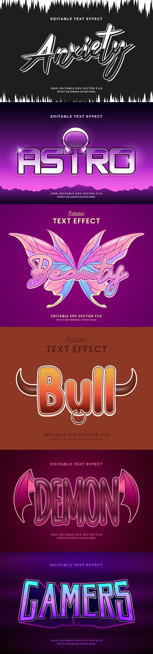 Vector 3d text editable, text effect font vol 189