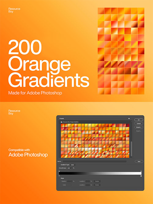 200 Orange Photoshop Gradients