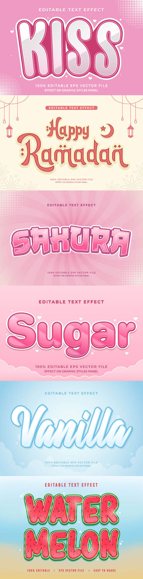 Vector 3d text editable, text effect font vol 191
