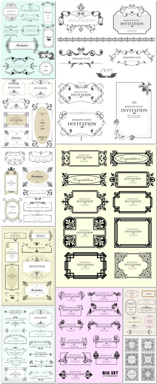 Frame of vintage ornate for invitation card
