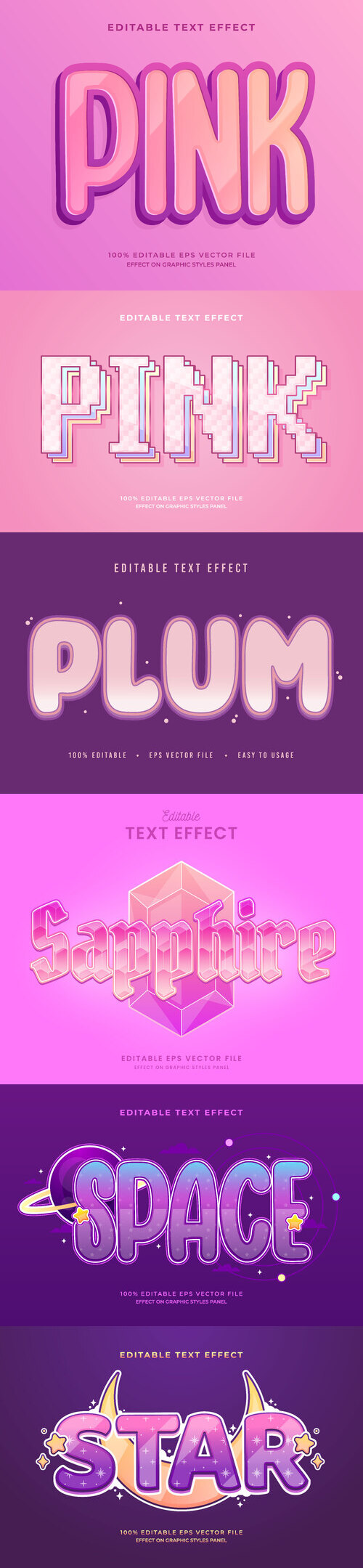 Vector 3d text editable, text effect font vol 192