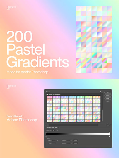 200 Pastel Photoshop Gradients