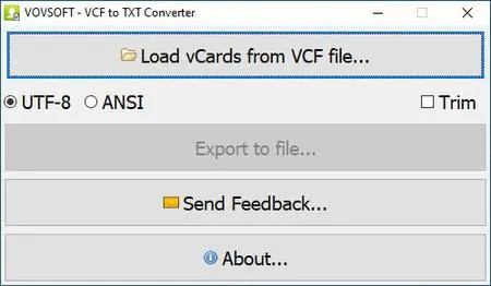 VovSoft VCF to TXT Converter 3.2 Multilingual