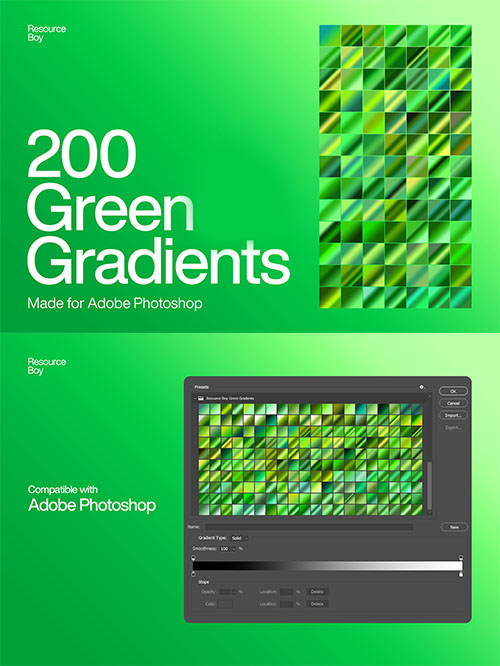 200 Green Photoshop Gradients
