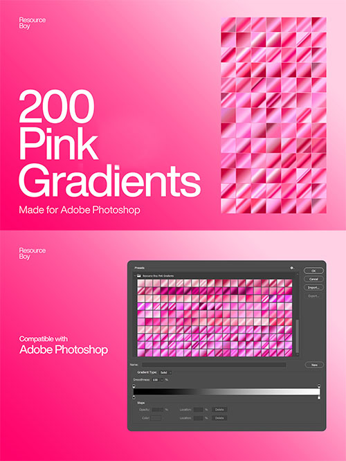 200 Pink Photoshop Gradients
