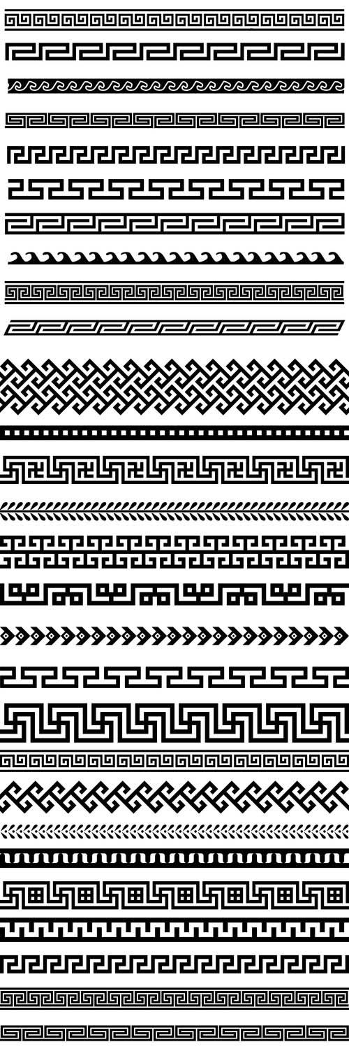 Borders with various patterns and decorative elements in vector