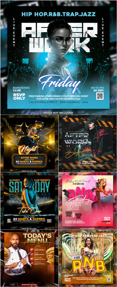 Flyer social media post, psd banner set vol 170