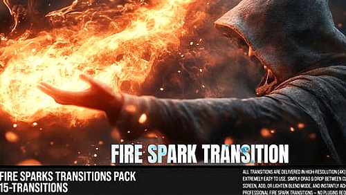 Videohive - Fire Sparks Transitions Pack For FCPX  61680160 - Apple Motion 5, Final Cut Pro X