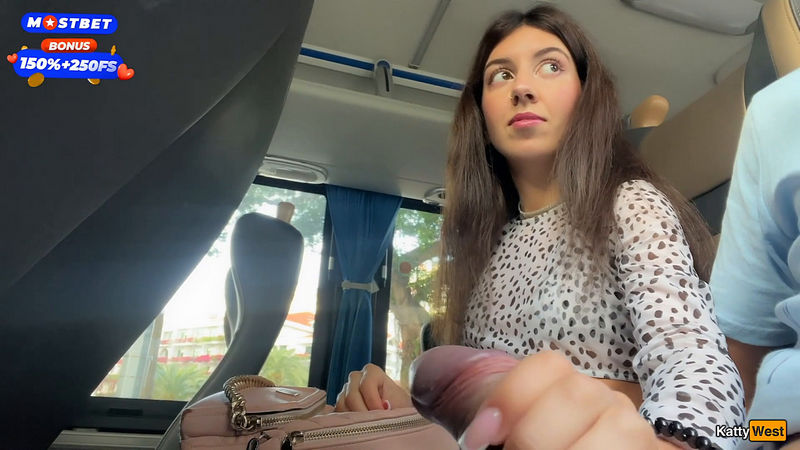 Public Cock Jerking Off On a Bus Full Of People  Made Him Cum Hard By Hand  Cock Flashing Katty West (Onlyfans) FullHD 1080p