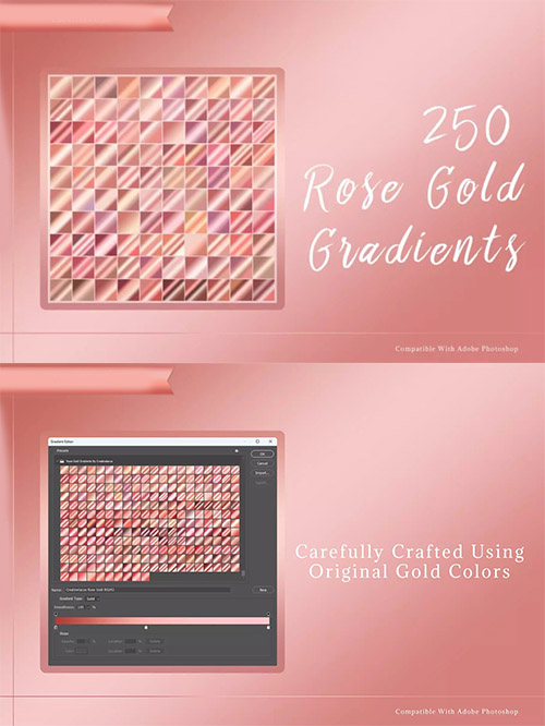 250 Elegant Rose Gold Gradient
