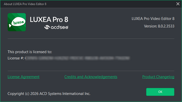 ACDSee Luxea Pro Video Editor 8.0.2.3533