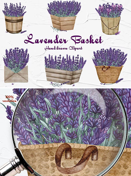 Lavender Basket PNG