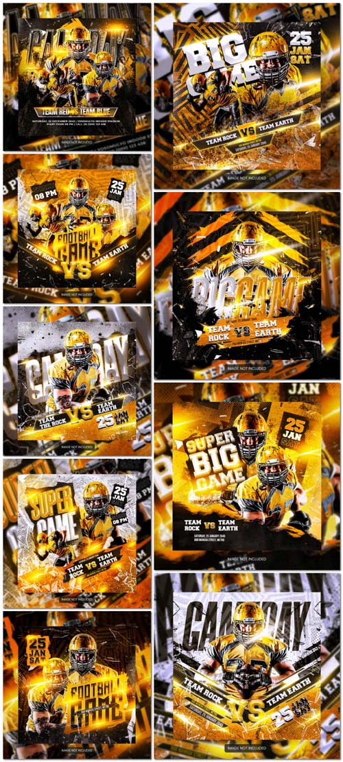 American football psd flyer or social media template American football psd flyer or social media template