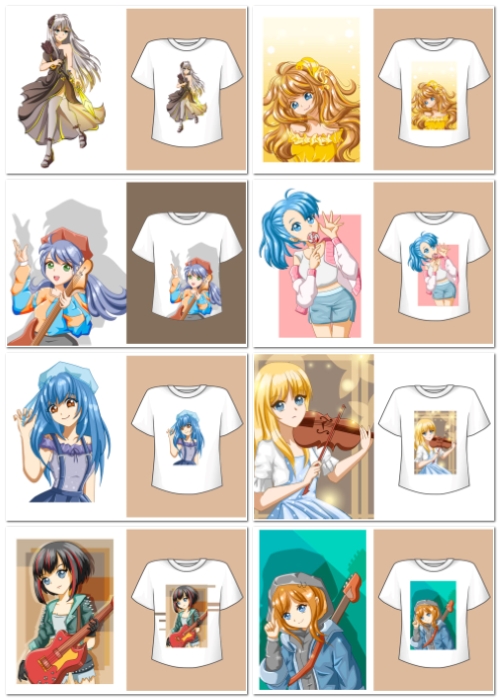 Vector mockup t-shirt beautiful girl