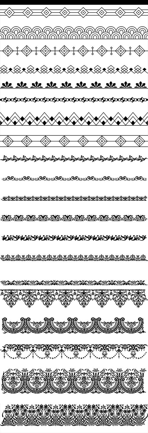 Ornaments, lace ornaments, borders in vector Ornaments, lace ornaments, borders in vector