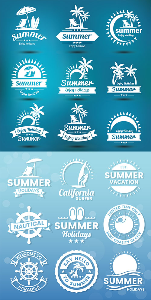 Vector summer logo and emblem Vector summer logo and emblem