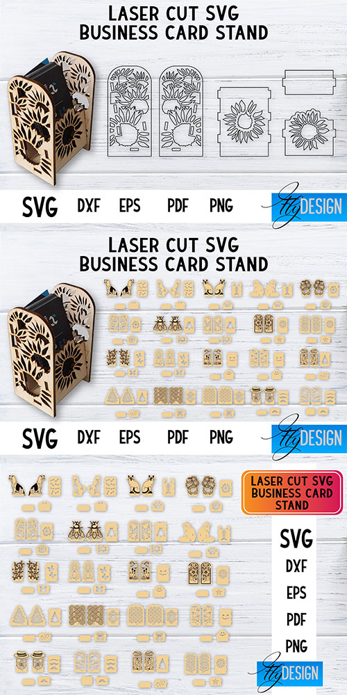 Business card holder, laser cut bundle Business card holder, laser cut bundle