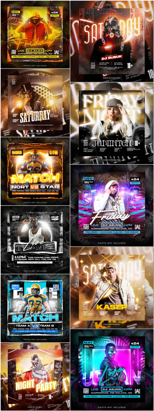 Flyer social media post, psd banner set vol 186 Flyer social media post, psd banner set vol 186