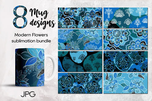 Blue paisley & boho style design Blue paisley & boho style design