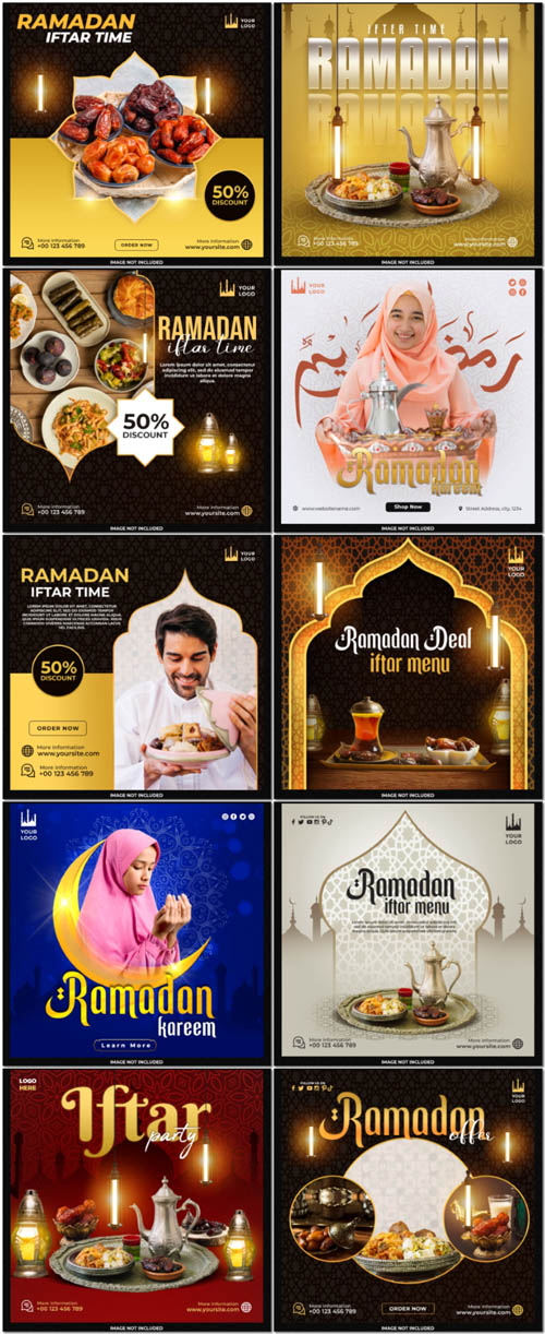 Ramadan kareem social media post psd template design