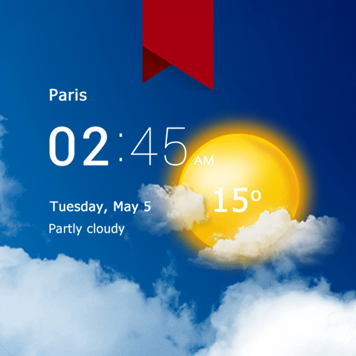 Transparent clock and weather v9.02.1