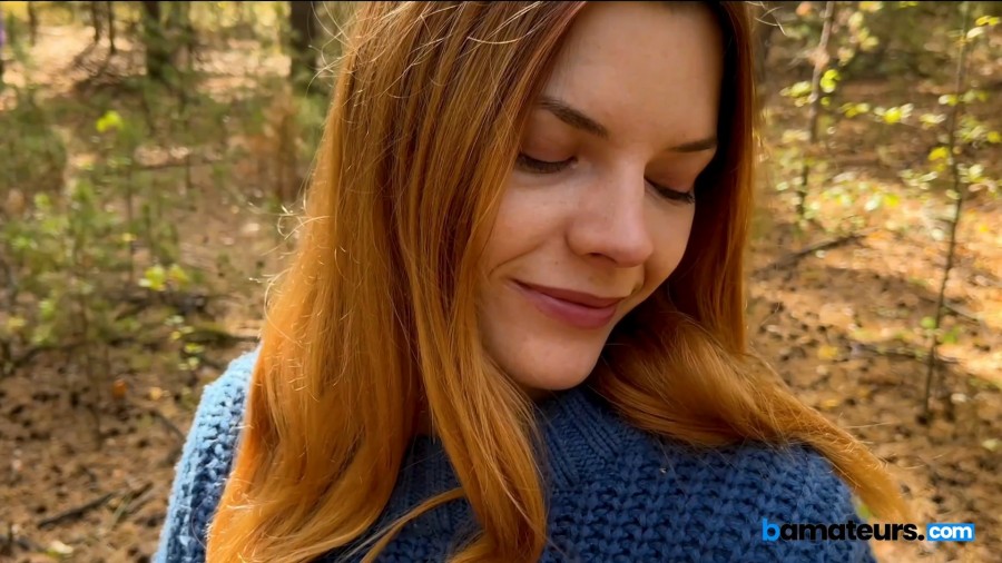 Olli, Ivan - Ginger babe swallows cock in the woods