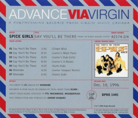 Spice Girls - Say You'll Be There [Canadian Promo CD] (1996) mp3