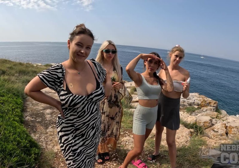 Abbie Storm, Eyla Moore, Rosalinda, Vanessa Klein - Four Gorgeous Models Nude Hiking On An Island On Vacation