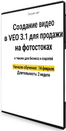 постер к Вадим Закиров - Создание видео в VEO 3.1 для продажи на фотостоках (2026) Видеокурс