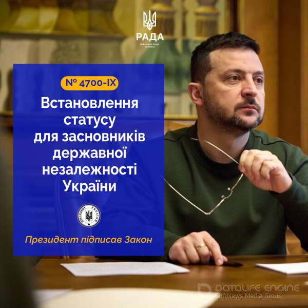 Президент підписав Закон України «Про статус Засновника сучасної держави Україна – народного депутата»