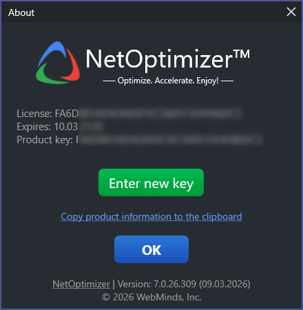 WebMinds NetOptimizer 7.0.26.309