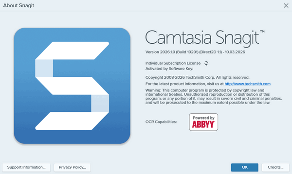 SnagIt 2026.1.0 Build 10201