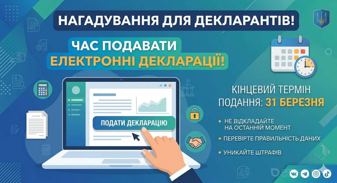 Доброчесне декларування — це інструмент антикорупційної політики: наближається строк подання щорічних електронних декларацій