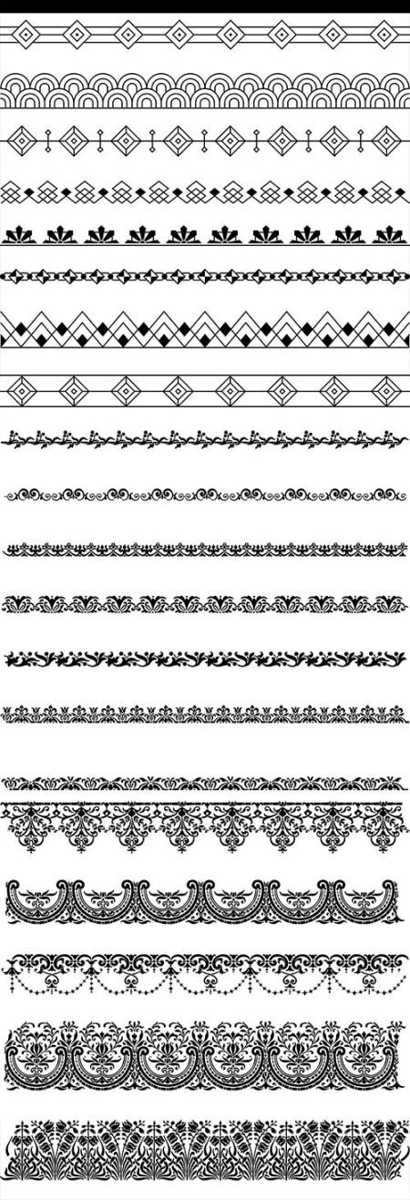 Ornaments, lace ornaments, borders in vector