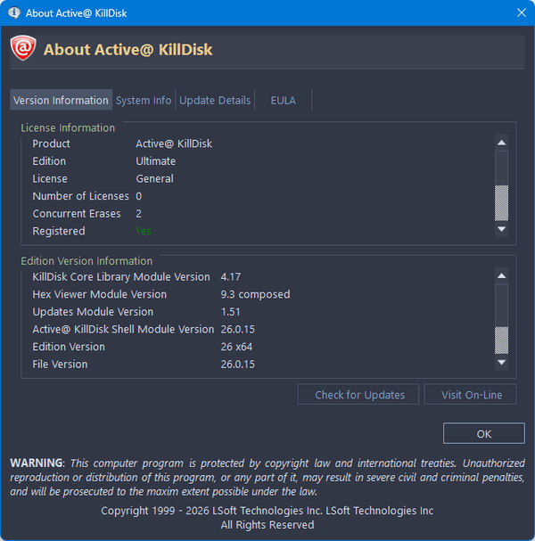 Active KillDisk Ultimate 26.0.15