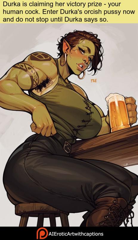 AIEroticWithCaptions - Female Orcs are Tough but Tight Volume 19 AI Porn