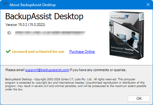 BackupAssist Desktop 15.0.2