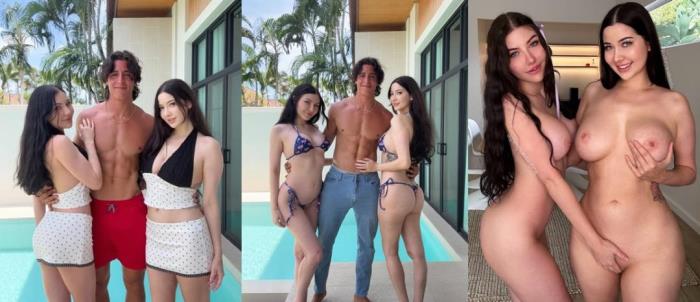 Gattouz0, Audrey, Sadie (aka SadieLuvsAudrey, Audrey, Sadie)- A lucky Tunisian man with two famous lesbians from Australia [FullHD 1080p]