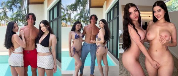 Gattouz0, Audrey, Sadie (aka SadieLuvsAudrey, Audrey, Sadie)- A lucky Tunisian man with two famous lesbians from Australia [FullHD 1080p]