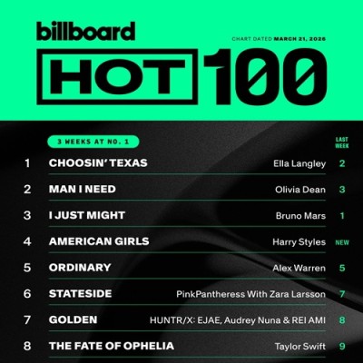 Billboard Hot 100 Singles Chart 21.03.2026 (2026)