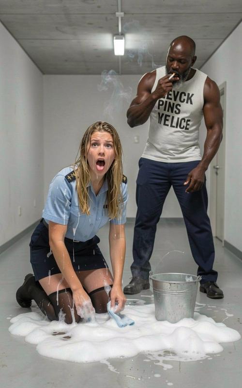 Blackman1989 - The policewoman peed herself AI Porn