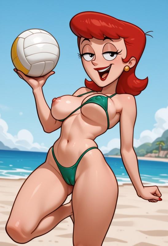 NaughtyToons - Dexters Mom - Bikini Volleyball AI Porn